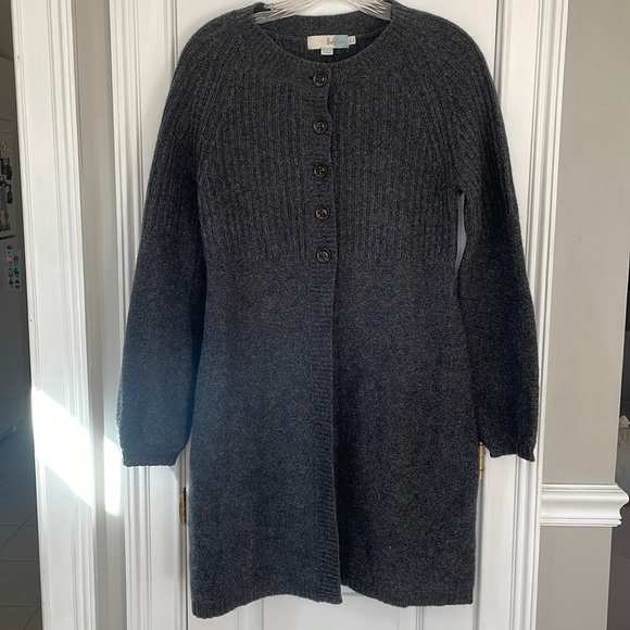 Boden Sweaters - Boden Bell Sleeve Gray Wool Knit Long Cardigan Sweater Coat Size 4